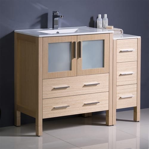 Fresca FCB62-3012GO-I Fresca Torino 42" Gray Oak Modern Bathroom Cabinets w/ Integrated Sink