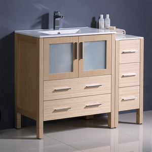 Fresca FCB62-3012GO-I Fresca Torino 42" Gray Oak Modern Bathroom Cabinets w/ Integrated Sink