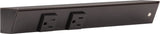 Task Lighting APT12-2B-P-BK-R 12" APT Series Slim Angle Power Strip, Right Entry, Black Finish, Black Receptacles