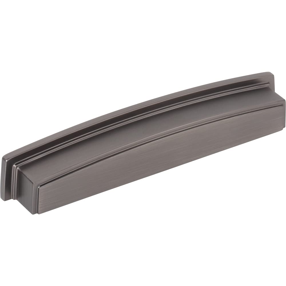 Jeffrey Alexander 141-160BNBDL 160 mm Center Brushed Pewter Square-to-Center Square Renzo Cabinet Cup Pull