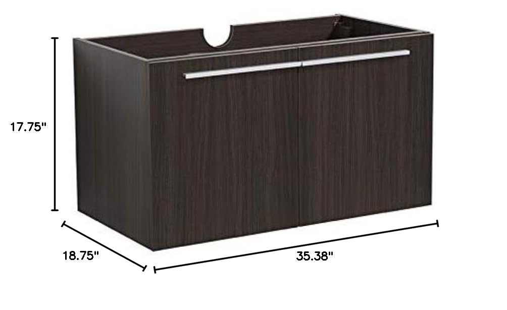 Fresca FCB8090GO Fresca Vista 36" Black Modern Bathroom Cabinet