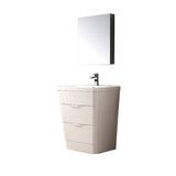 Fresca FVN8525WH Fresca Milano 26" Glossy White Modern Bathroom Vanity w/ Medicine Cabinet