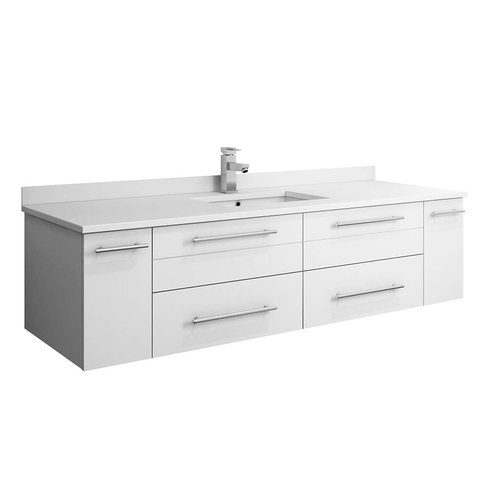 Fresca FCB6160WH-UNS-CWH-U Cabinet with Integrated  Sink