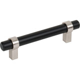 Jeffrey Alexander 596MBSN 96 mm Center-to-Center Matte Black with Satin Nickel Key Grande Cabinet Bar Pull