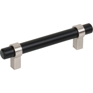 Jeffrey Alexander 596MBSN 96 mm Center-to-Center Matte Black with Satin Nickel Key Grande Cabinet Bar Pull