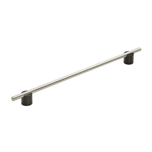 Amerock Cabinet Pull Matte Black/Polished Nickel 12-5/8 inch (320 mm) Center to Center Transcendent 1 Pack Drawer Pull Drawer Handle Cabinet Hardware