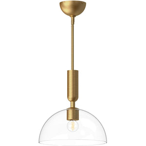 Alora PD563012BGCL JUDE 12" PD BRUSHED GOLD CLEAR GLASS ROD 46 1X60W E26