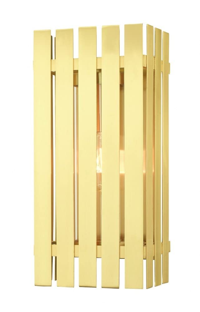 Livex Lighting 1 Light Satin Brass Outdoor Wall Lantern