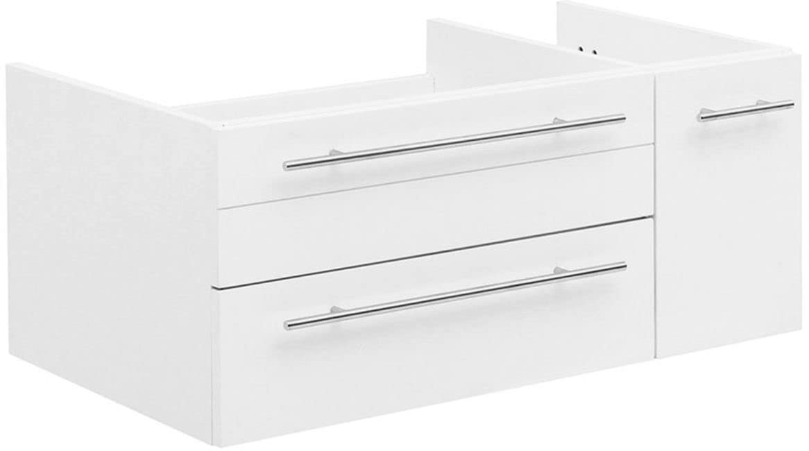 Fresca FCB6136WH-UNS-L Fresca Lucera 36" White Wall Hung Undermount Sink Modern Bathroom Cabinet - Left Version