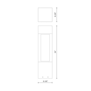 Kuzco EB2924-BK NAPA 24" EB Black 120-277V TRIAC/ELV LED 3000K 80CRI 23W