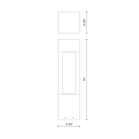 Kuzco EB2924-BK NAPA 24" EB Black 120-277V TRIAC/ELV LED 3000K 80CRI 23W