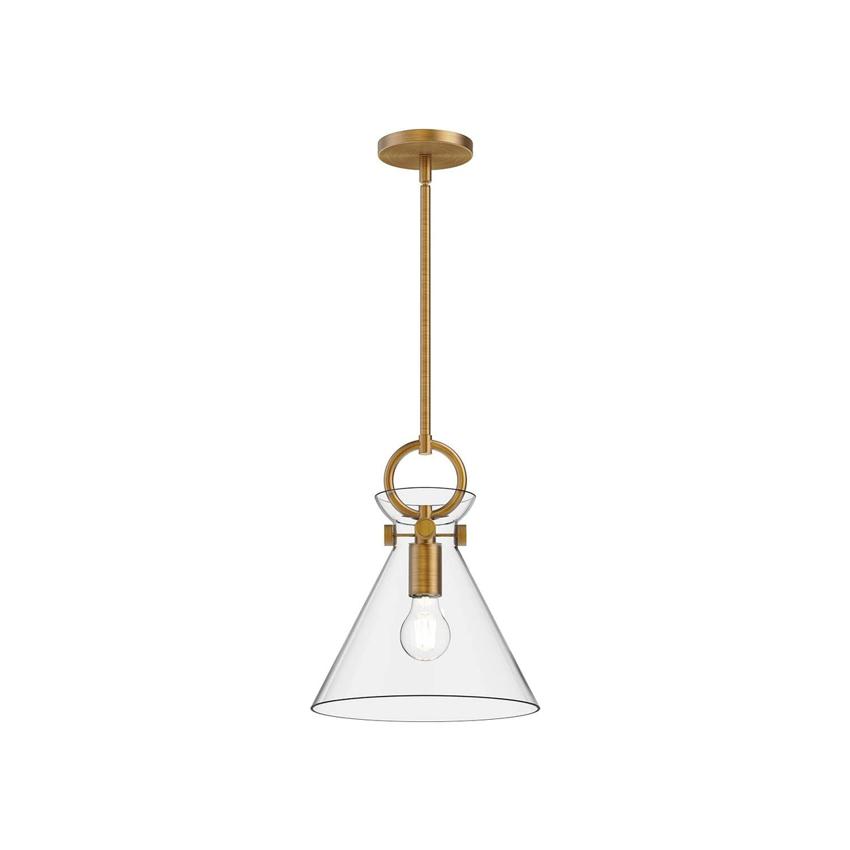 Alora PD412511AGCL EMERSON 11" PENDANT AGED GOLD CLEAR GLASS E26 60W