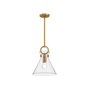Alora PD412511AGCL EMERSON 11" PENDANT AGED GOLD CLEAR GLASS E26 60W