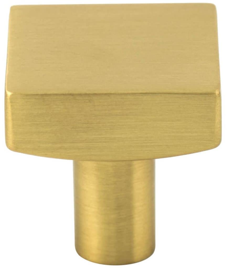 Jeffrey Alexander 845BG 1-1/8" Overall Length Brushed Gold Square Dominique Cabinet Knob