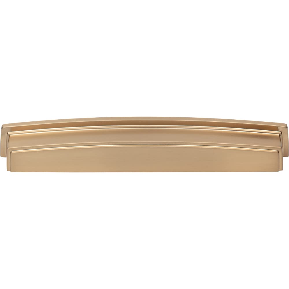 Jeffrey Alexander 141-192SBZ 192 mm Center Satin Bronze Square-to-Center Square Renzo Cabinet Cup Pull