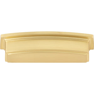 Jeffrey Alexander 141-96BG 96 mm Center Brushed Gold Square-to-Center Square Renzo Cabinet Cup Pull