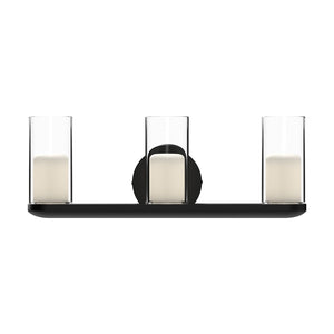Kuzco VL53519-BK/CL BIRCH 19" VANITY TEXTURED BLACK CLEAR GLASS 120V ELV LED 3000K 90CRI 16W