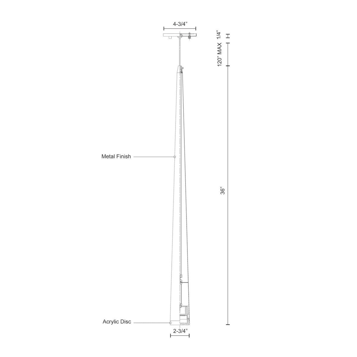 Kuzco 401216BK-LED MINA 36" 40 Black 120V ELV LED 3000K 90CRI 9W