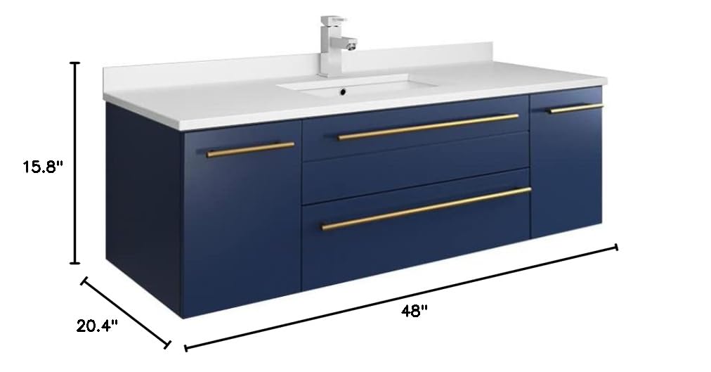Fresca FCB6148RBL-UNS-CWH-U Royal Blue Bathroom Cabinet