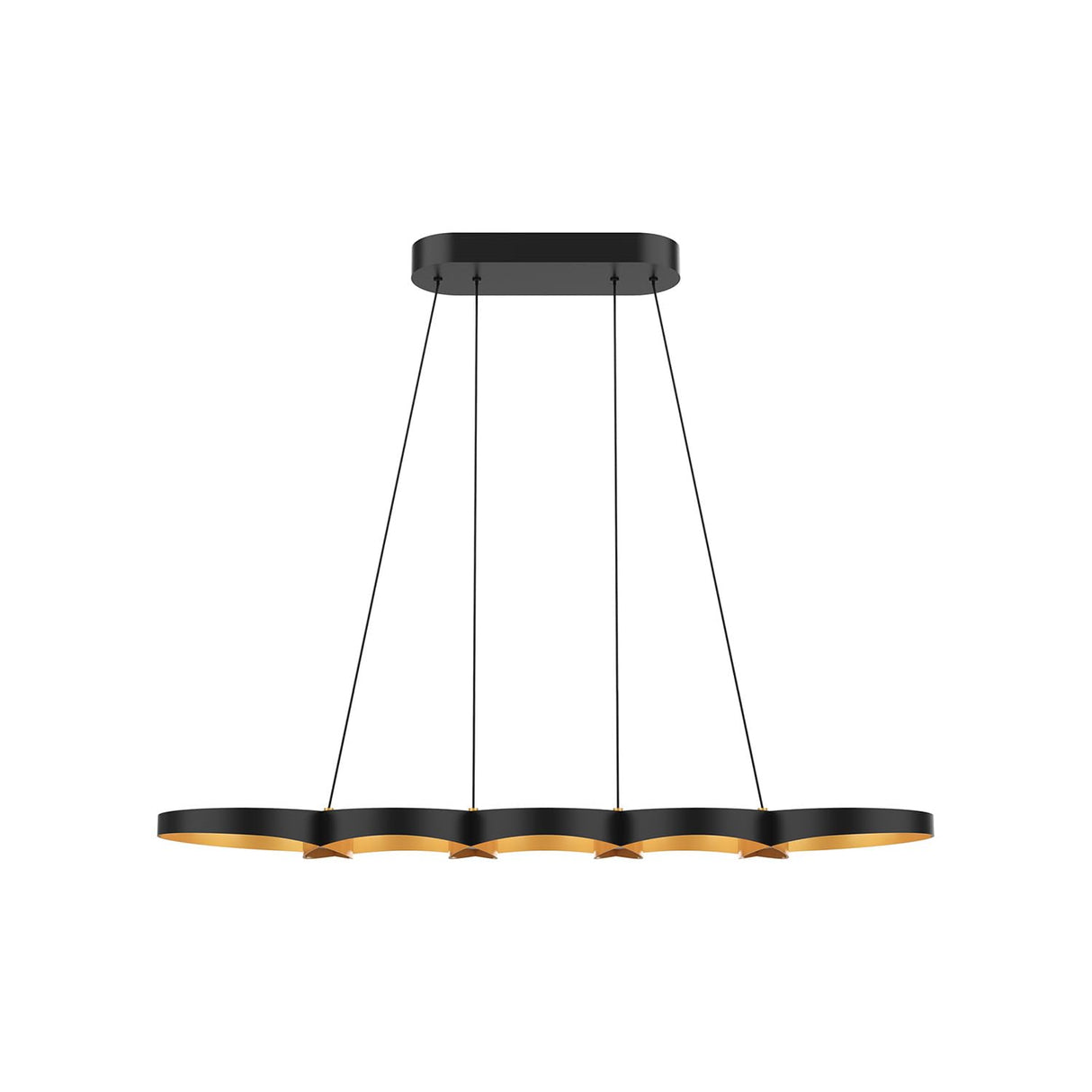 Kuzco LP90838-BK/GD MAESTRO 38" LINEAR PENDANT OUTER BLACK INNER GOLD 35W 120VAC WITH LED DRIVER 3000K 90CRI