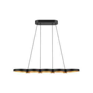 Kuzco LP90838-BK/GD MAESTRO 38" LINEAR PENDANT OUTER BLACK INNER GOLD 35W 120VAC WITH LED DRIVER 3000K 90CRI