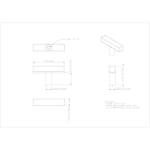 Jeffrey Alexander 845T-SN 2" Satin Nickel Dominique Cabinet "T" Knob