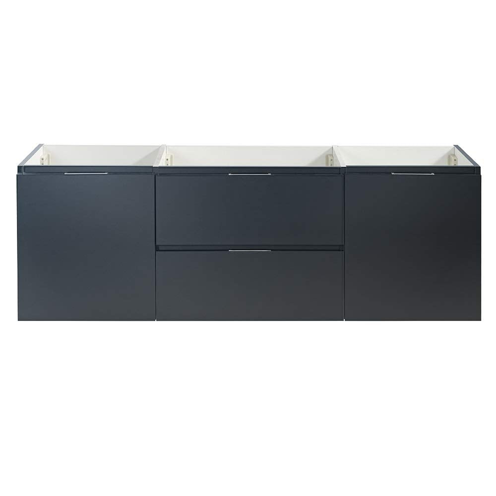 Fresca FCB8360GG-D Fresca Valencia 60" Dark Slate Gray Wall Hung Double Sink Modern Bathroom Cabinet