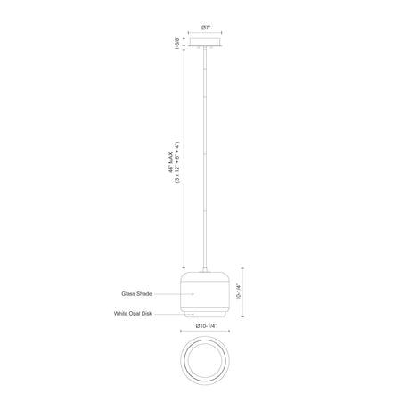 Kuzco PD70610-CL/BG ENKEL 10" PD Clear/Brushed Gold 120V TRIAC/ELV LED 3000K 90CRI 29W