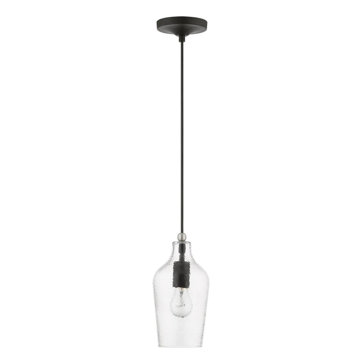 Livex Lighting 41240-04 Avery - 1 Light Mini Pendant In Transitional Style-16 Inches Tall and 5.25 Inches Wide, Avery - 1 Light Mini Pendant In Transitional Style-16 Inches Tall and 5.25 Inches Wide