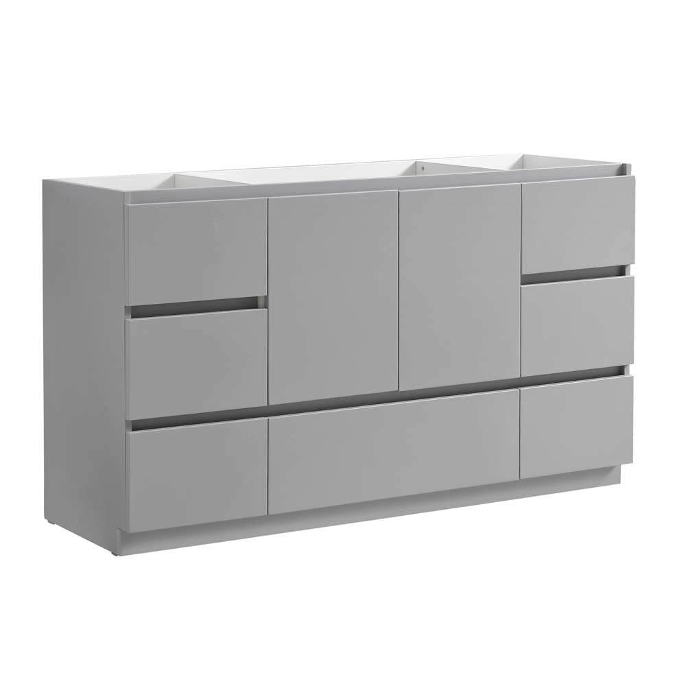 Fresca FCB9360GR-S Fresca Lazzaro 60" Gray Free Standing Single Sink Modern Bathroom Cabinet