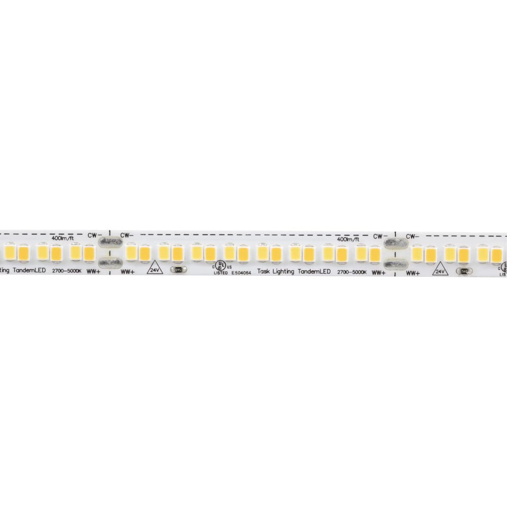 Task Lighting LT400D24V100-TW 100 ft 400 Lumens/Ft Tunable-White 24V Tape Light with TandemLED Technology, 2700K-5000K