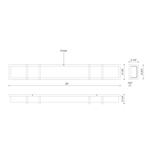 Kuzco VL61638-CH ALBERNI 38" VL Chrome 120V ELV LED 3000K 90CRI 45W
