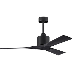 Matthews Fan NK-BK-BK-52 Nan 6-speed ceiling fan in Matte Black finish with 52” solid matte black wood blades