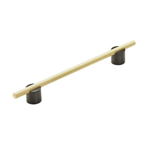 Amerock Cabinet Pull Matte Black/Matte Gold 7-9/16 inch (192 mm) Center to Center Transcendent 1 Pack Drawer Pull Drawer Handle Cabinet Hardware