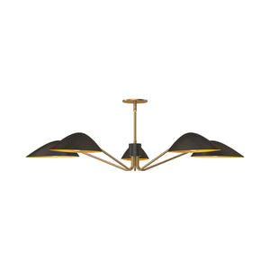 Alora PD550545MBAG OSCAR 46" PD MATTE BLACK AGED GOLD ROD 46 5X60W E26