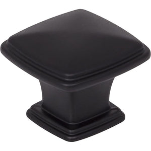 Jeffrey Alexander 1091MB 1-3/16" Overall Length Matte Black Square Milan 1 Cabinet Knob