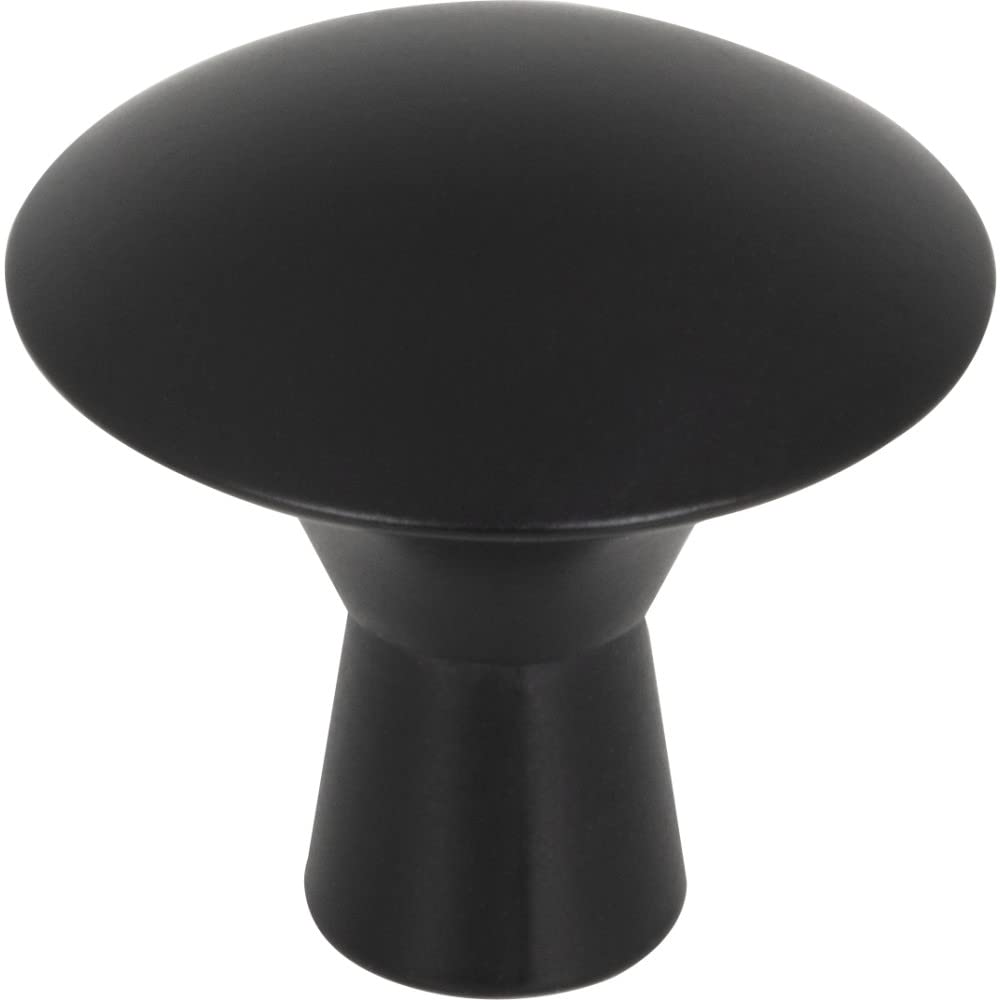 Elements 988MB 1-1/16" Diameter Matte Black Zachary Cabinet Mushroom Knob