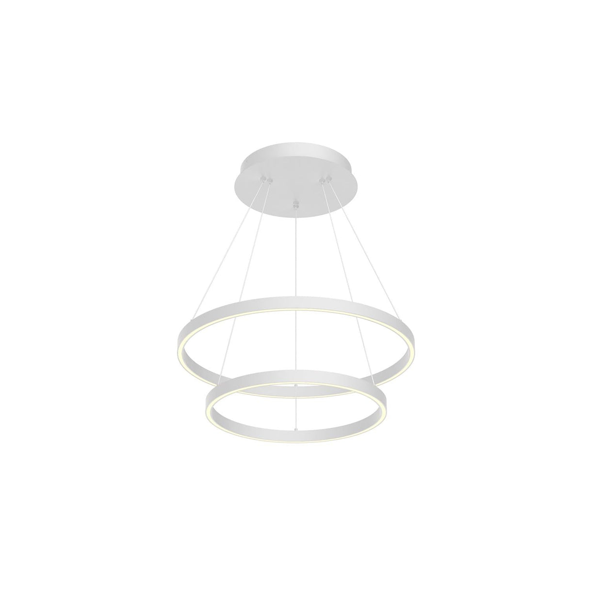 Kuzco CH87824-WH Cerchio 2 Layer 24" Chandelier WH Textured Up Down 930 TRIAC 120 118W