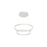 Kuzco CH87824-WH Cerchio 2 Layer 24" Chandelier WH Textured Up Down 930 TRIAC 120 118W