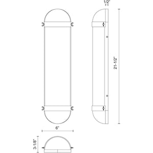 Alora VL539221AGCL CYRUS 6" VL AGED BRASS CLEAR GLASS 2X60W E26