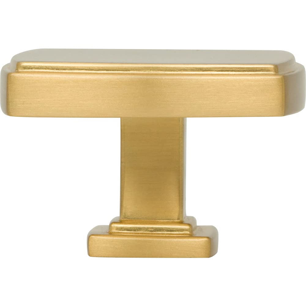 Jeffrey Alexander 141L-BG 1-3/4" Overall Length Brushed Gold Square Renzo Cabinet Knob