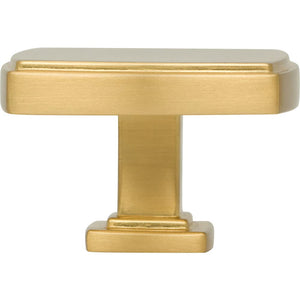 Jeffrey Alexander 141L-BG 1-3/4" Overall Length Brushed Gold Square Renzo Cabinet Knob