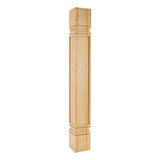 Hardware Resources PS-9-5-42-RW 5" W x 5" D x 42" H Rubberwood Square Mission Post