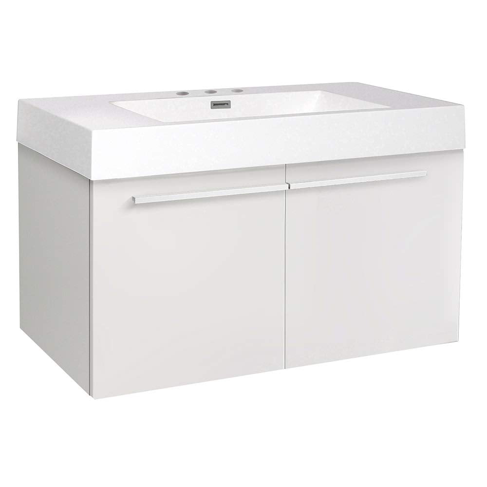 Fresca FCB8090WH Fresca Vista 36" White Modern Bathroom Base Cabinet