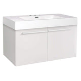 Fresca FCB8090WH-I Fresca Vista 36" White Modern Bathroom Base Cabinet w/ Integrated Sink