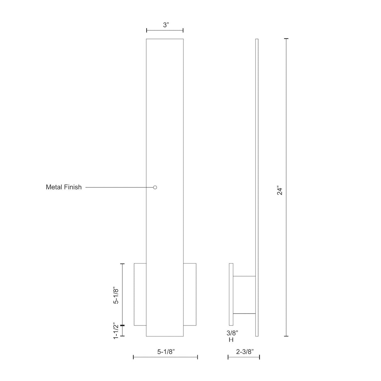Kuzco AT7924-BN VESTA 24" AT Brushed Nickel 120V ELV LED 3000K 90CRI 24W