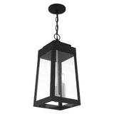Livex Lighting 20857-91 Oslo - 19.75" Three Light Outdoor Hanging Lantern, Brushed Nickel Finish with Clear Glass