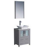 Fresca FVN6224GR-VSL Fresca Torino 24" Gray Modern Bathroom Vanity w/ Vessel Sink