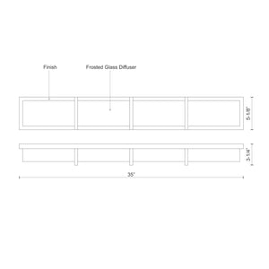 Kuzco 701314CH-LED WATFORD 35" 70 Chrome 120V ELV LED 3000K 90CRI 41W