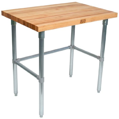 John Boos HNB05 Maple Work Top w/ Galvanized Base - 96 inch x 24 inchx 36